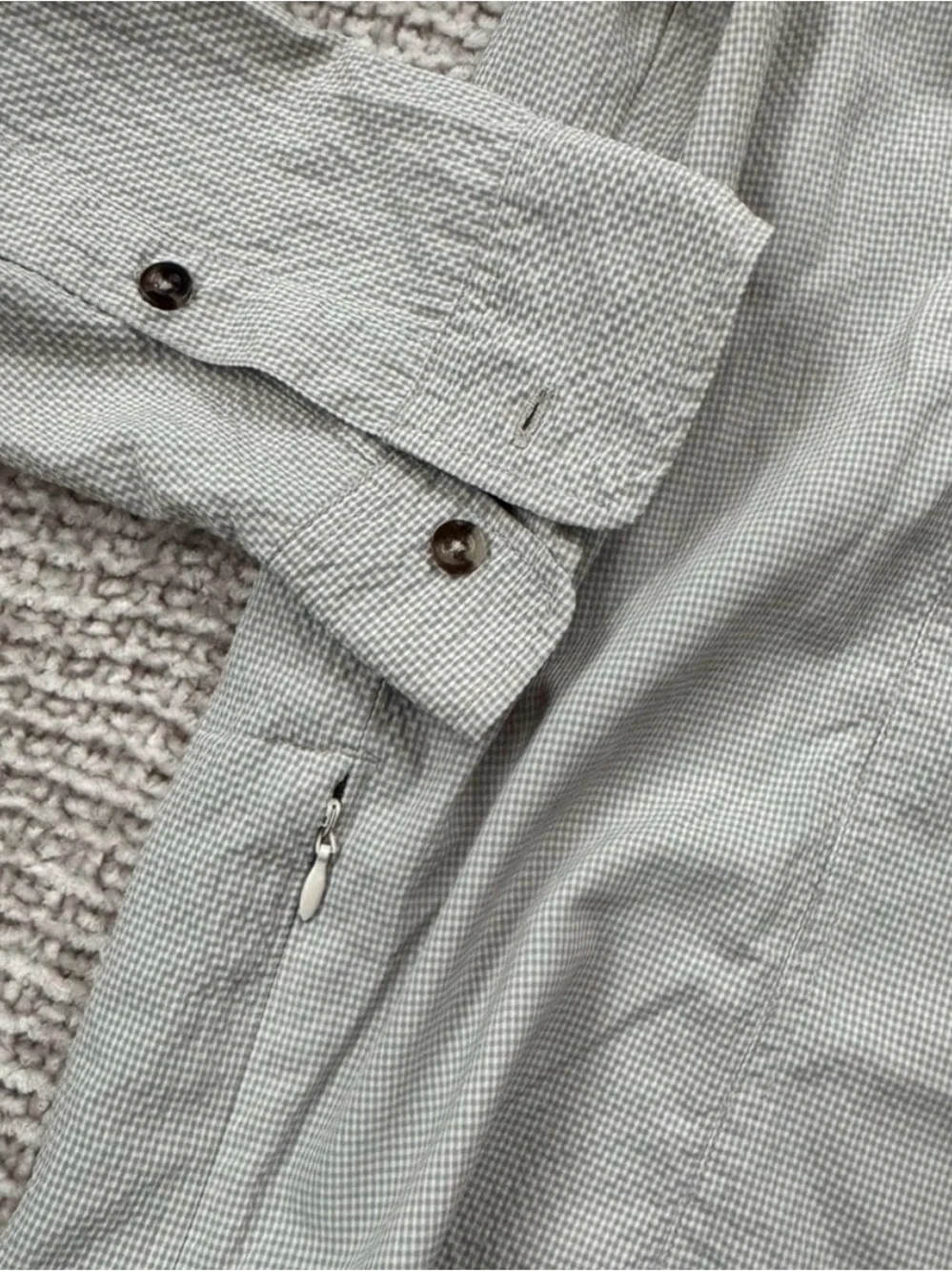 EMS Men's Long-Sleeve Button-Down Shirt - Olive Green & Light Gray